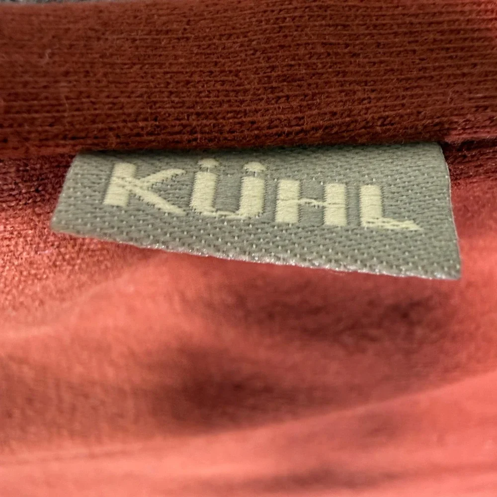KUHL Wildfibre Shirt Mens Large Red Organic Cotton Zipper Pocket Outdoor Hiking‎